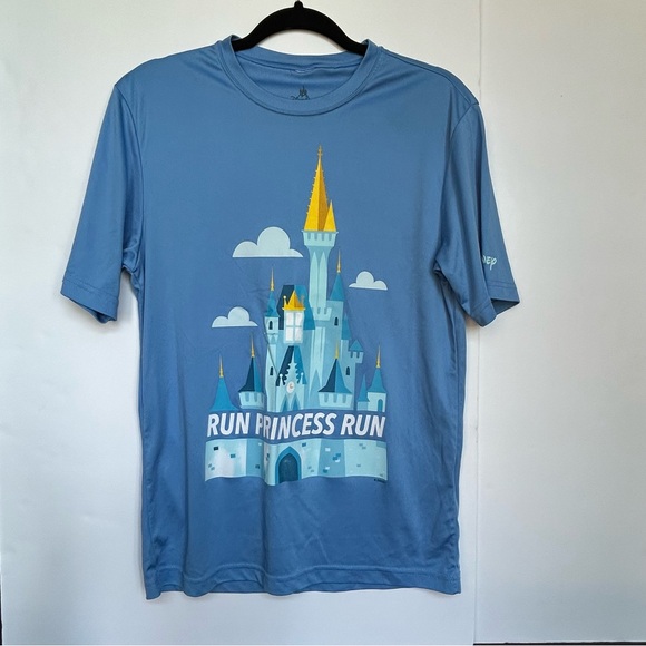 Run Disney Cinderella Light Blue "RUN PRINCESS RUN" Short Sleeve T-Shirt Size S - Picture 1 of 9